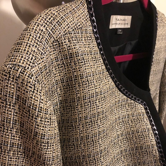 Tahari Suit Separate Jacket -Black/Chrome/Gold - Picture 8 of 8
